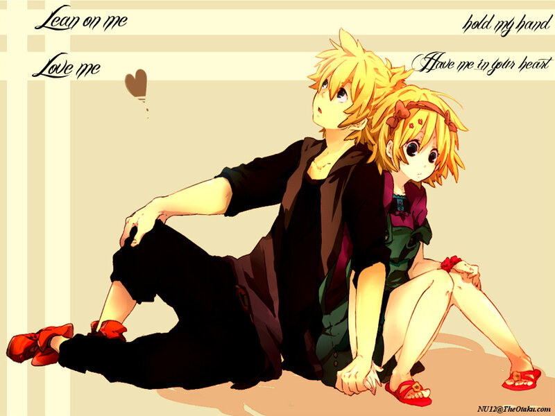 Two Anime Characters Sitting — Yellow
