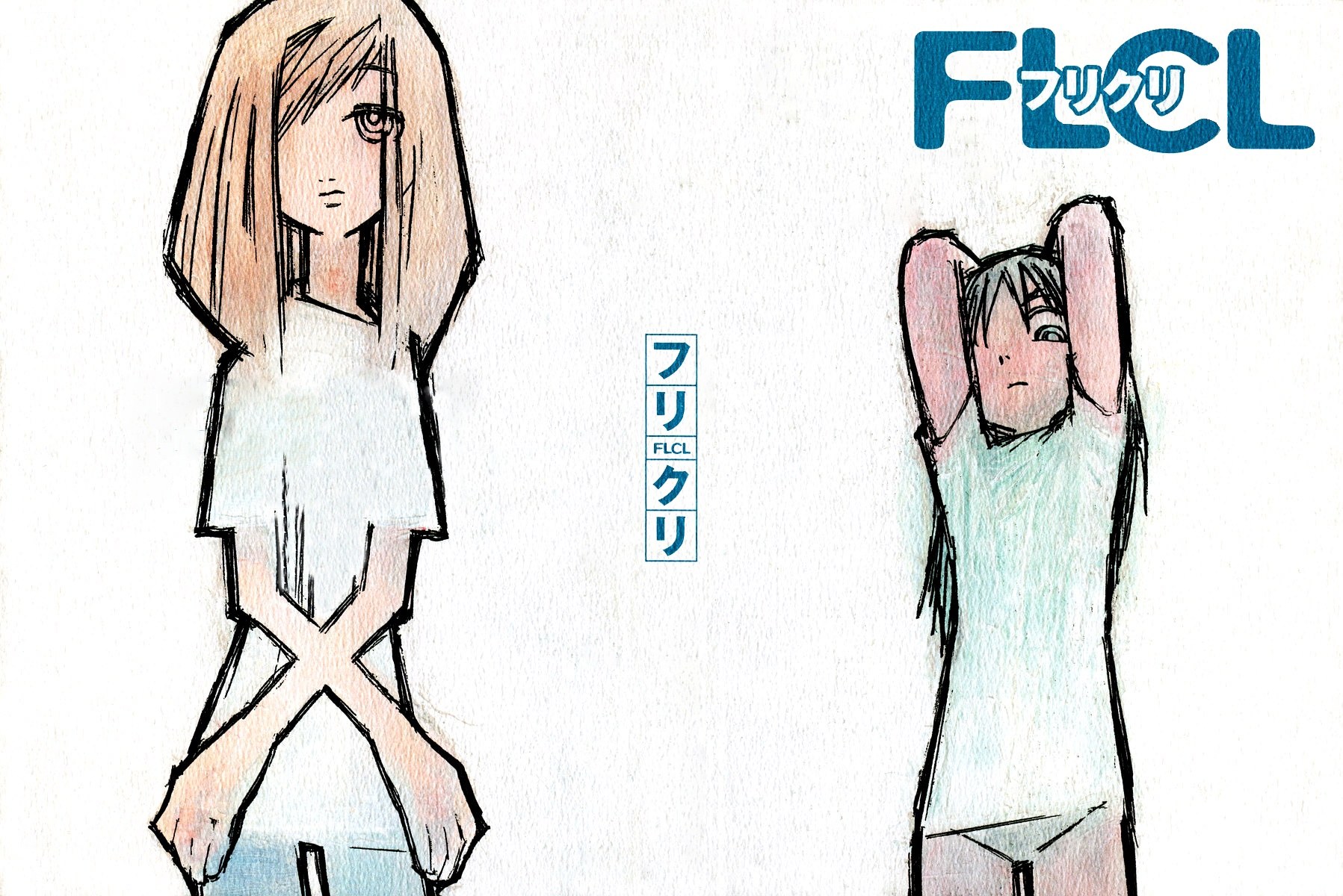 Two anime characters standing