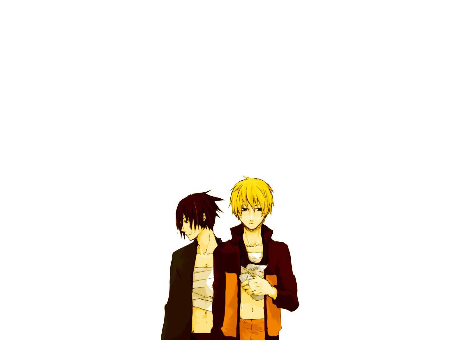 two anime characters standing