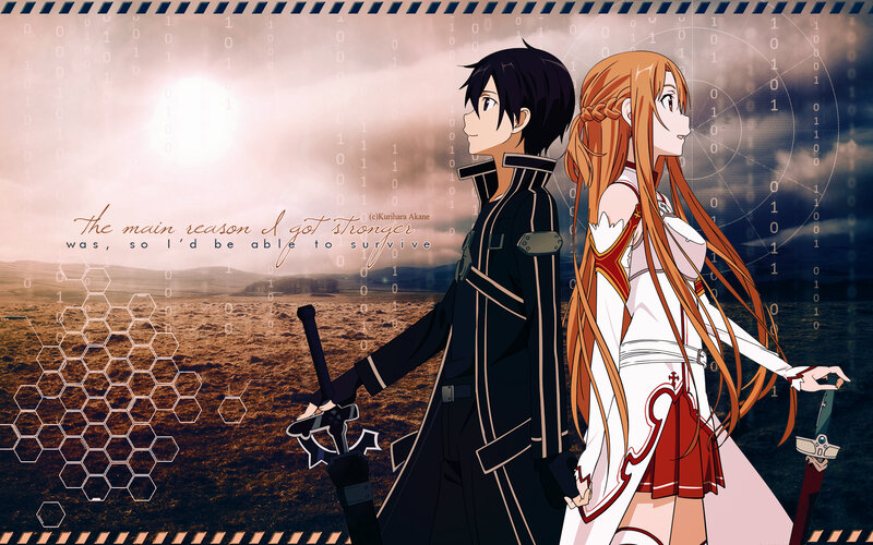 Two Anime Characters Standing — Black, Dramatic