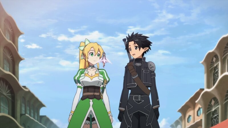 Two Anime Characters Standing — Blue, Calm, Afternoon, Female Character