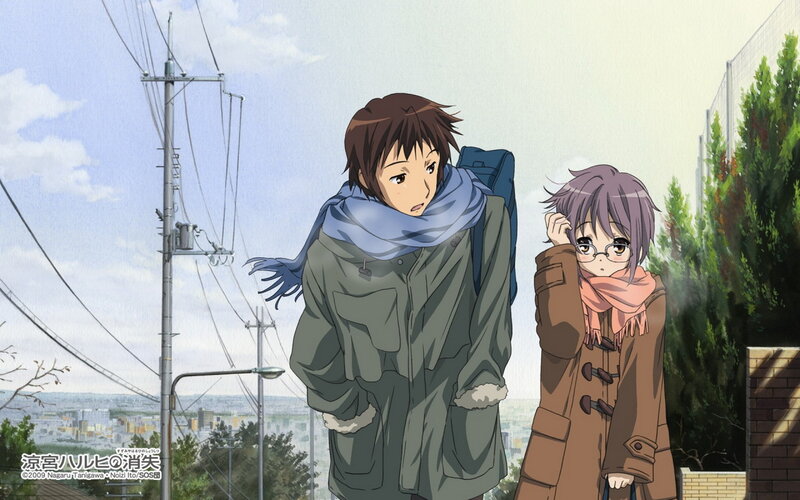 Two Anime Characters Standing — Blue, Calm