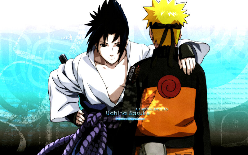 Two Anime Characters Standing — Blue, Dramatic