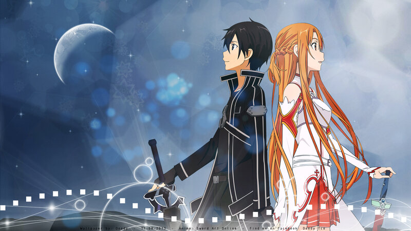 Two Anime Characters Standing — Blue, Serene, Night