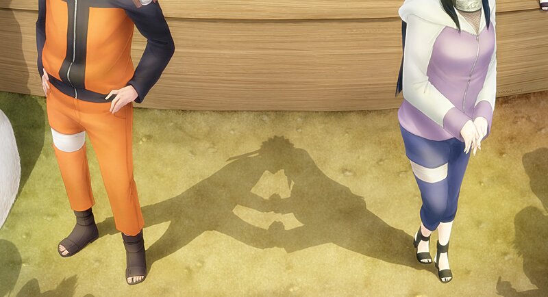 Two Anime Characters Standing — Orange, Calm
