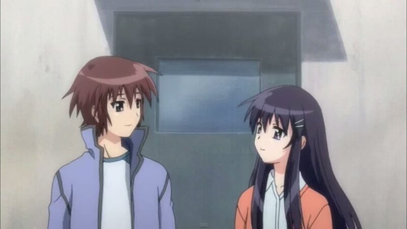 Two Anime Characters Standing — Purple, Calm