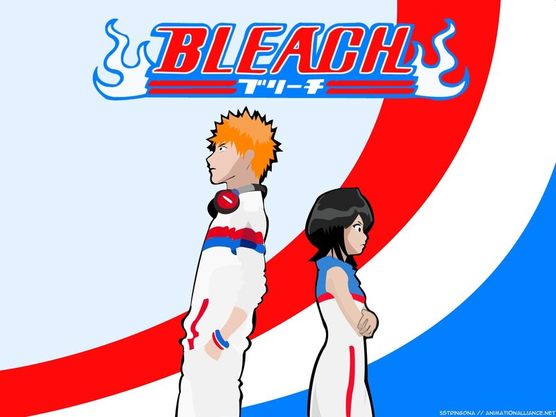 Two Anime Characters Standing — Red, Dramatic, Logo