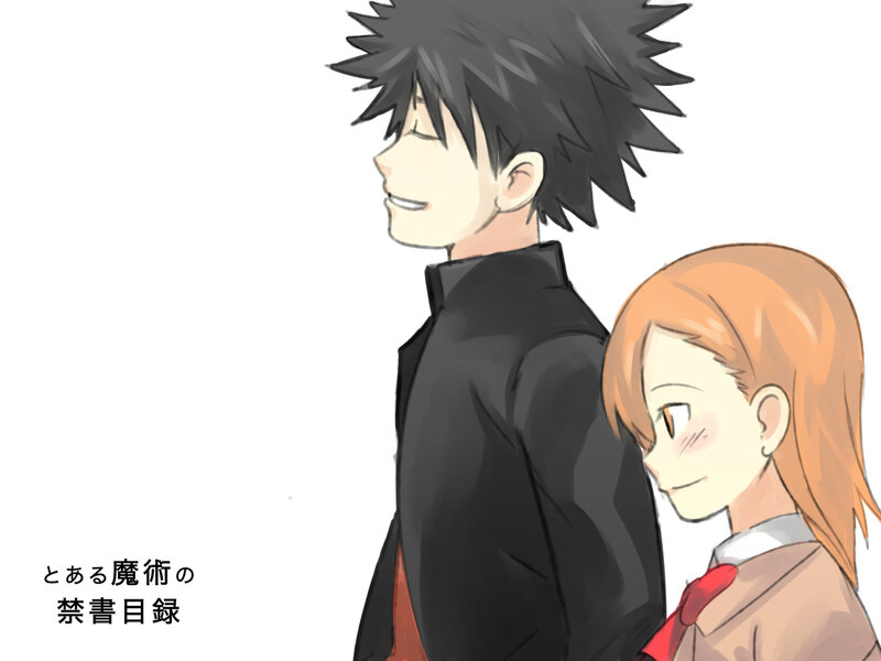 Two anime characters standing together