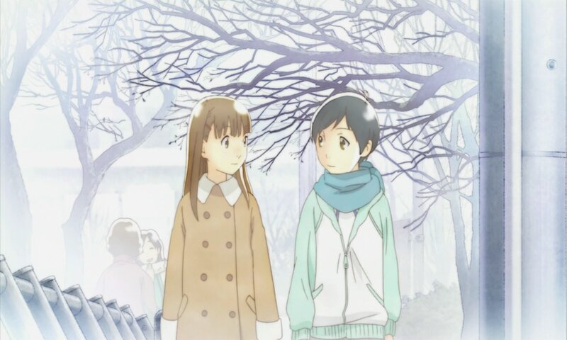 Two Anime Characters Standing — White