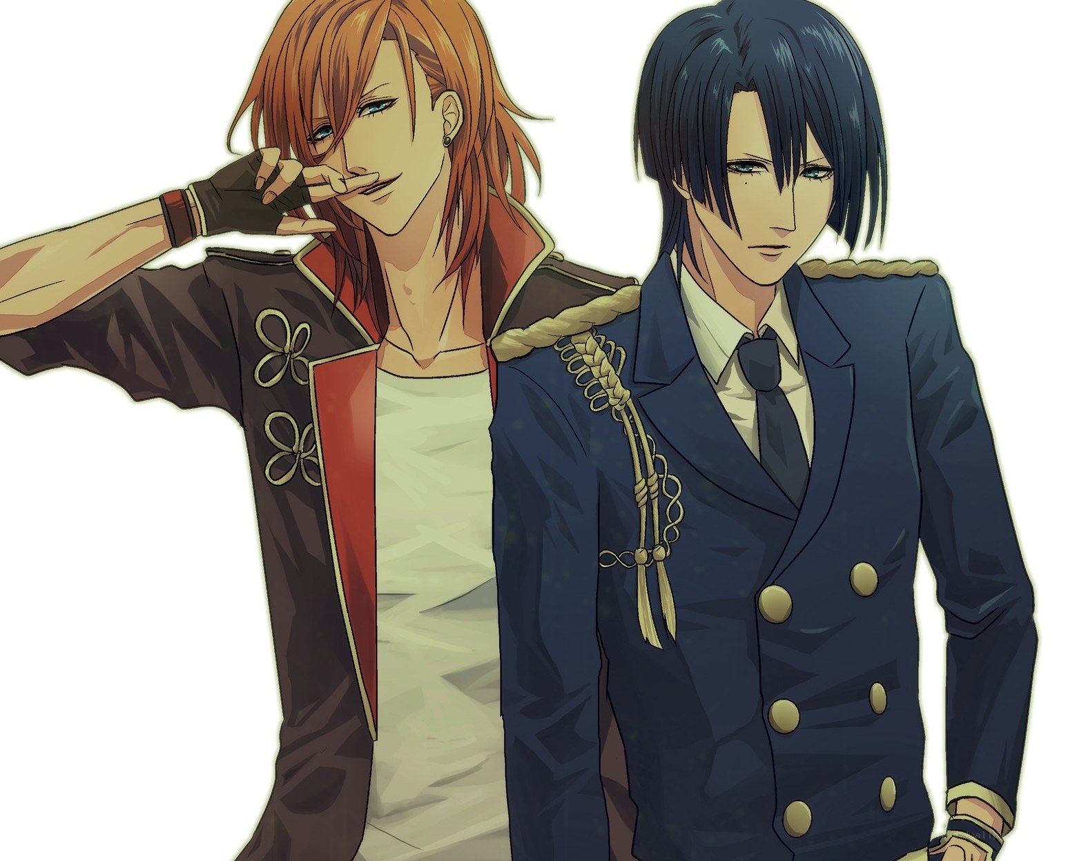 two anime characters standing
