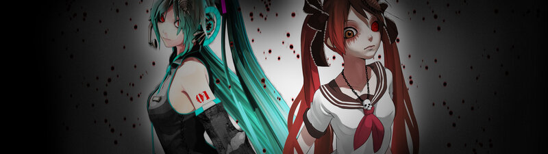 Two Anime Characters — Teal, Dark, Dramatic