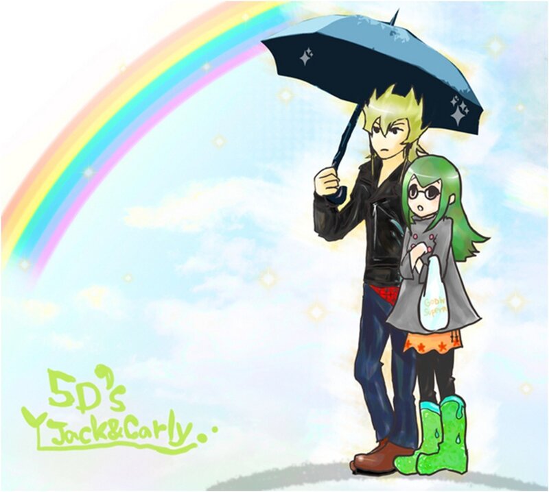 Two Anime Characters under Umbrella