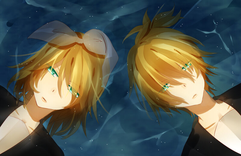 Two Anime Characters Underwater — Blue