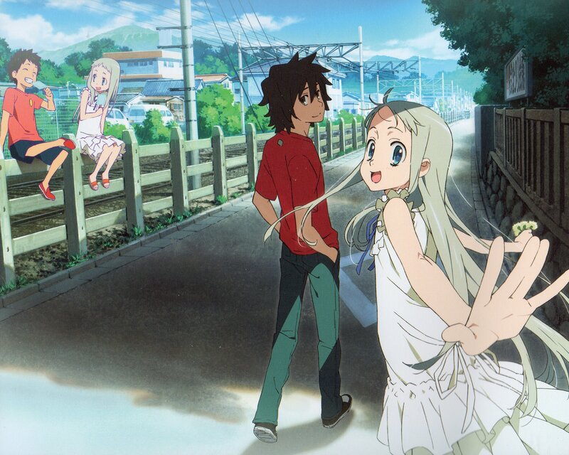 Two Anime Characters Walking — Green, Calm