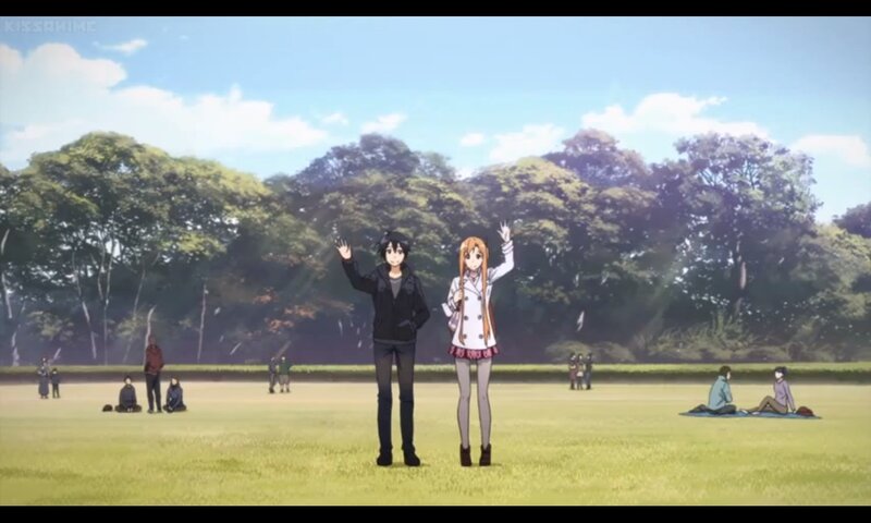Two Anime Characters Waving
