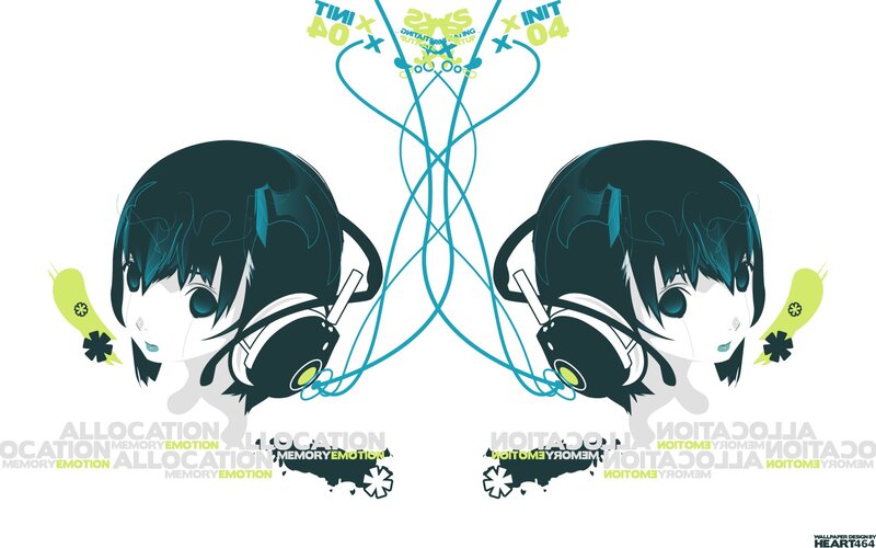 Two Anime Characters — White, Abstract