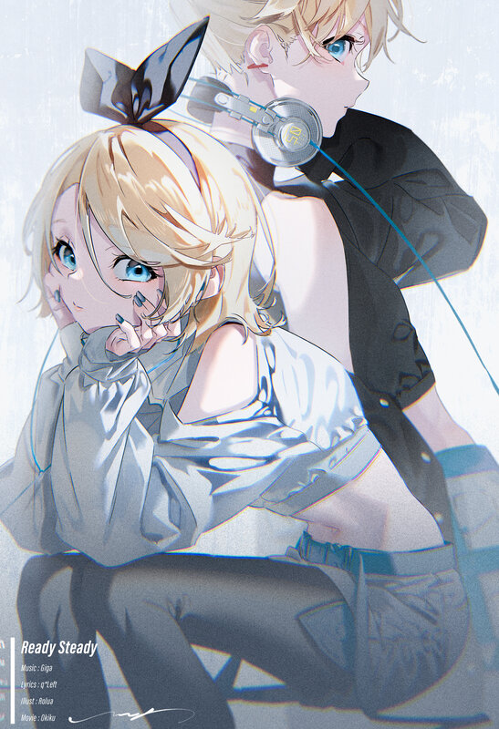 Two Anime Characters — White, Calm, Headphones