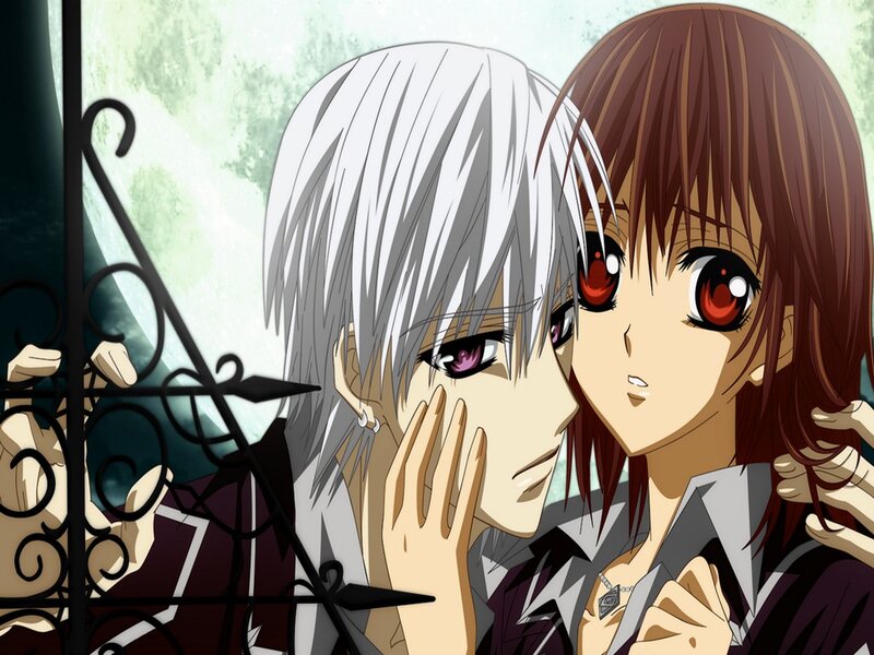 Two Anime Characters — White, Dramatic, Anime Art, Fencing Gate