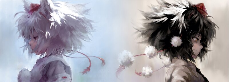 Two Anime Characters — White, Dramatic, Digital Art, Anime Art