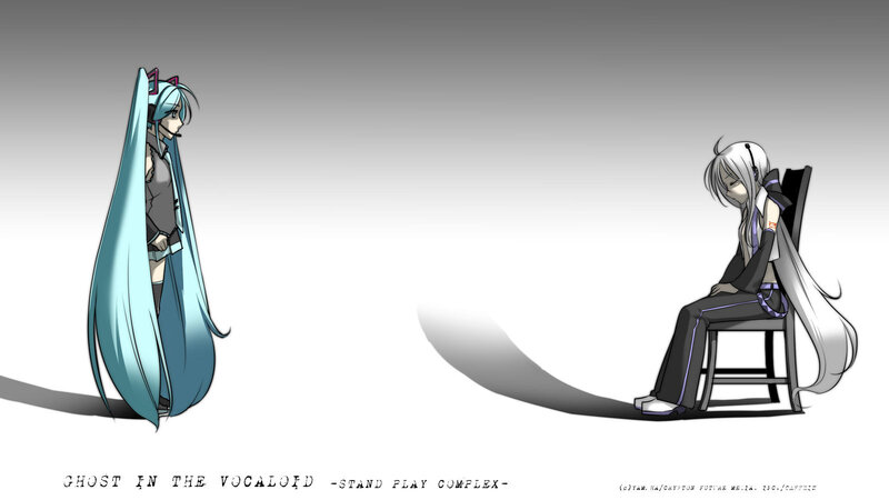 Two Anime Characters — White, Dramatic, Digital Art, Chair