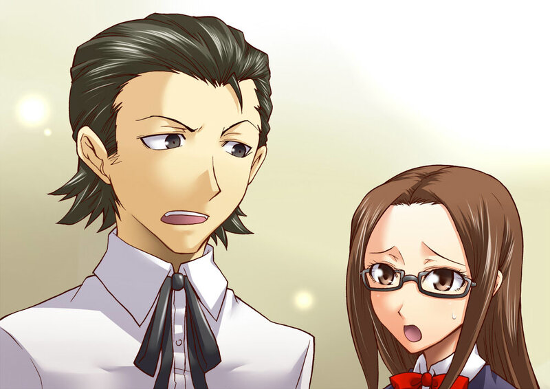 Two Anime Characters — White, Dramatic, Glasses