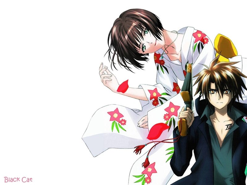 Two Anime Characters — White, Dramatic, Gun