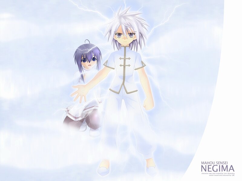 Two Anime Characters — White, Dramatic, Lightning