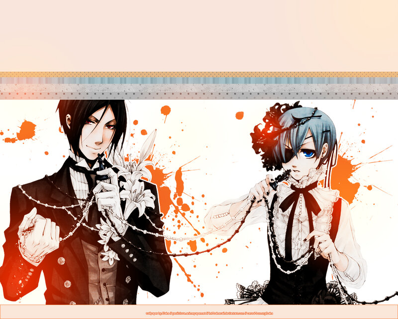 Two Anime Characters — White, Dramatic, Lilies