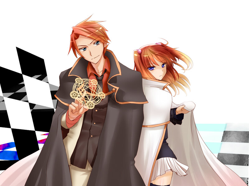 Two Anime Characters — White, Dramatic, Magic Circle