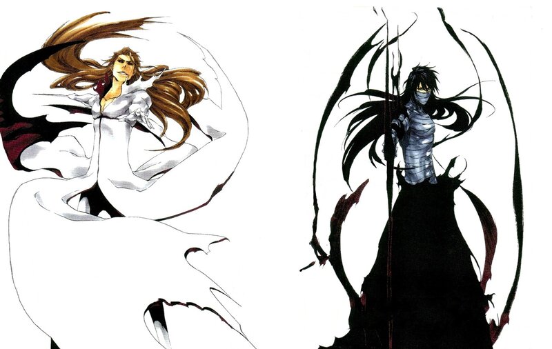 Two Anime Characters — White, Dramatic, Manga, Long Hair