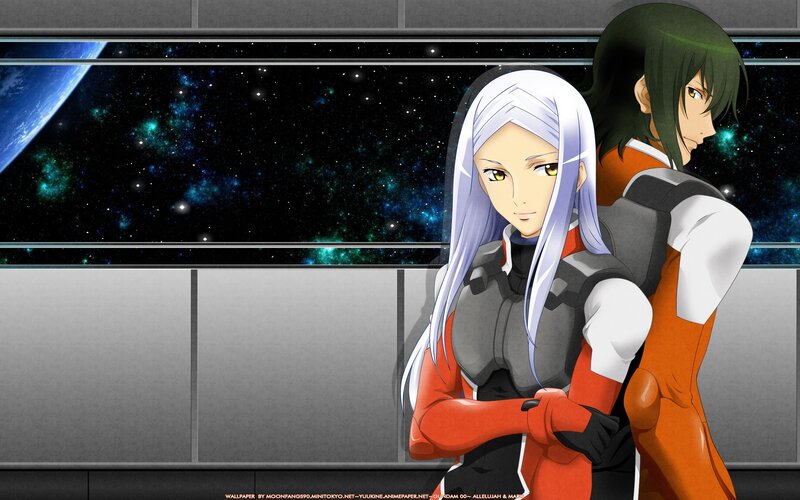 Two Anime Characters — White, Dramatic, Night, Space