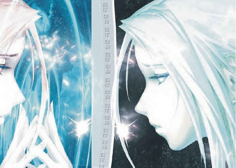 Two Anime Characters — White, Dramatic, Night, Sword