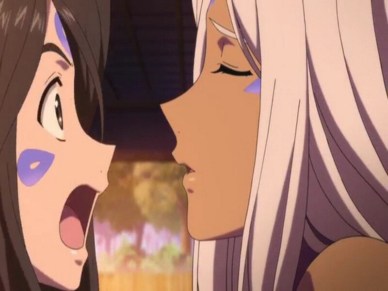Two Anime Characters — White, Dramatic, Night