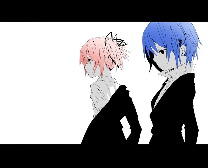 Two Anime Characters — White, Dramatic, Pink Hair