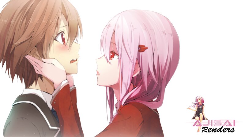 Two Anime Characters — White, Dramatic, School Uniform, Blush
