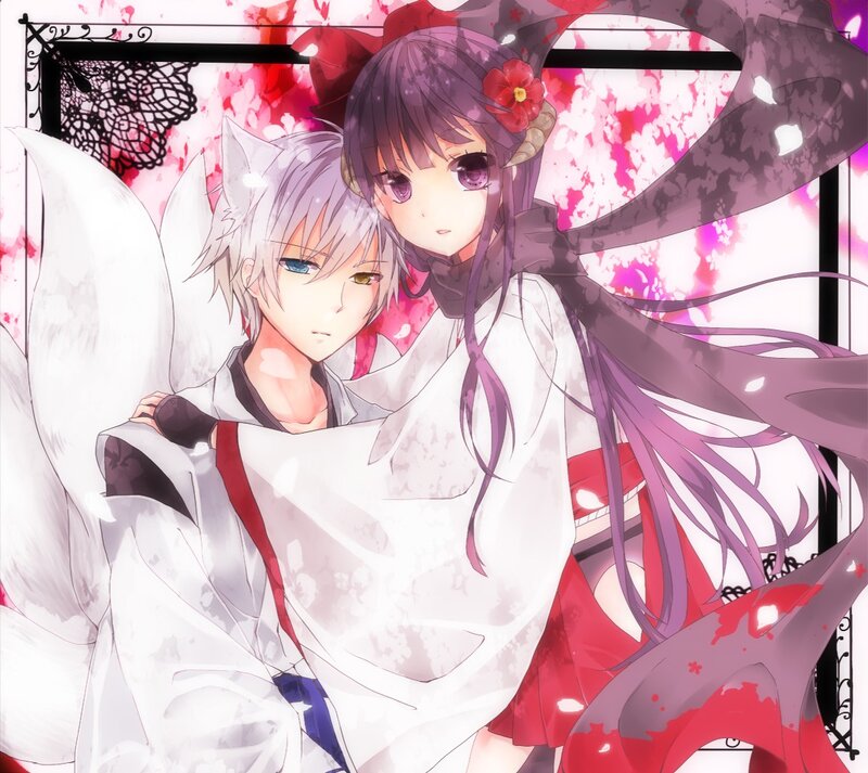 Two Anime Characters — White, Dramatic, Spring