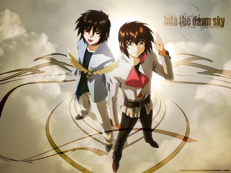 Two Anime Characters — White, Dramatic, Sunrise
