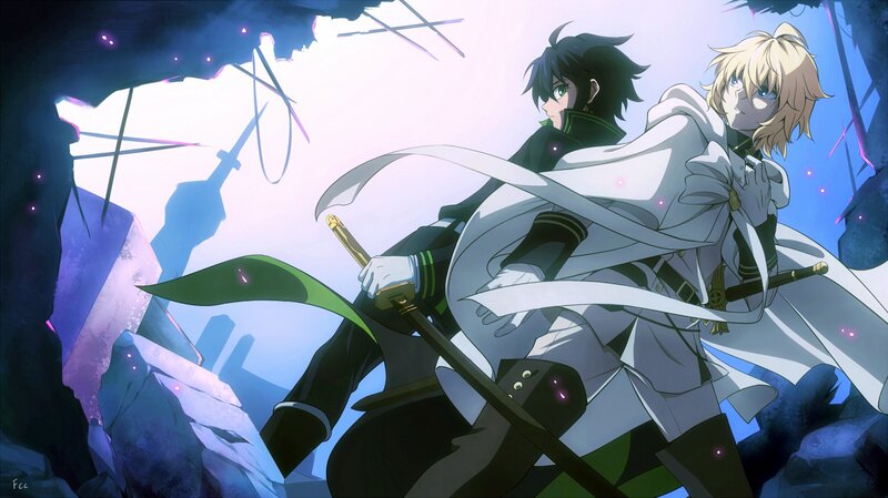 Two Anime Characters — White, Dramatic, Swords, Cape