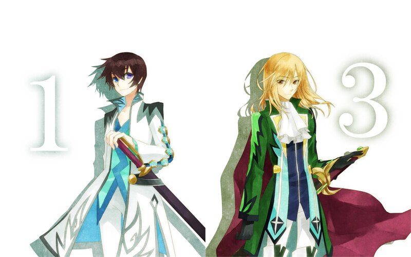 Two Anime Characters — White, Dramatic, Swords, Cloaks