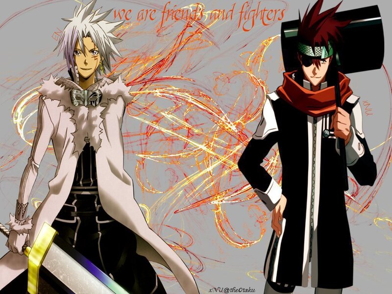 Two Anime Characters — White, Dramatic, Swords
