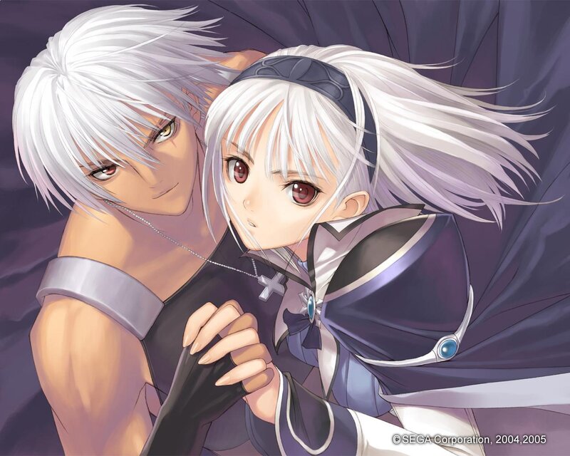Two Anime Characters — White, Dramatic, White Hair