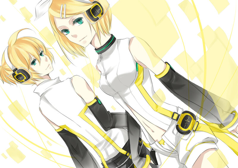 Two Anime Characters — White, Dynamic, Headphones