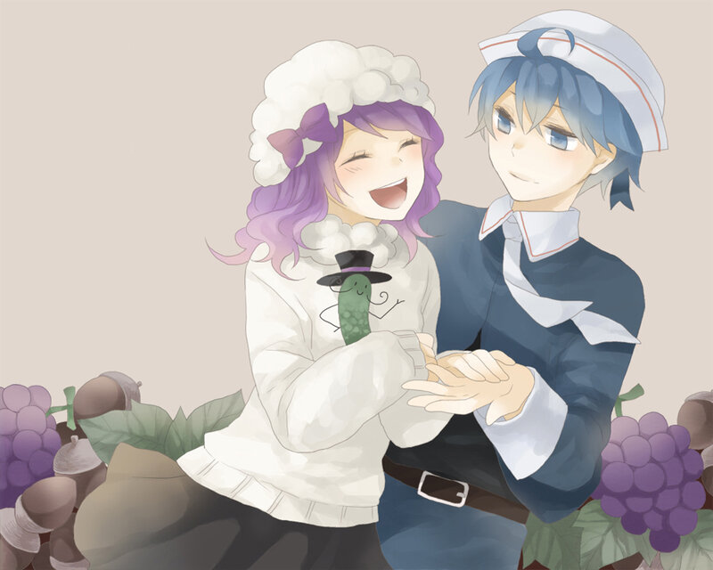 Two Anime Characters — White, Happy
