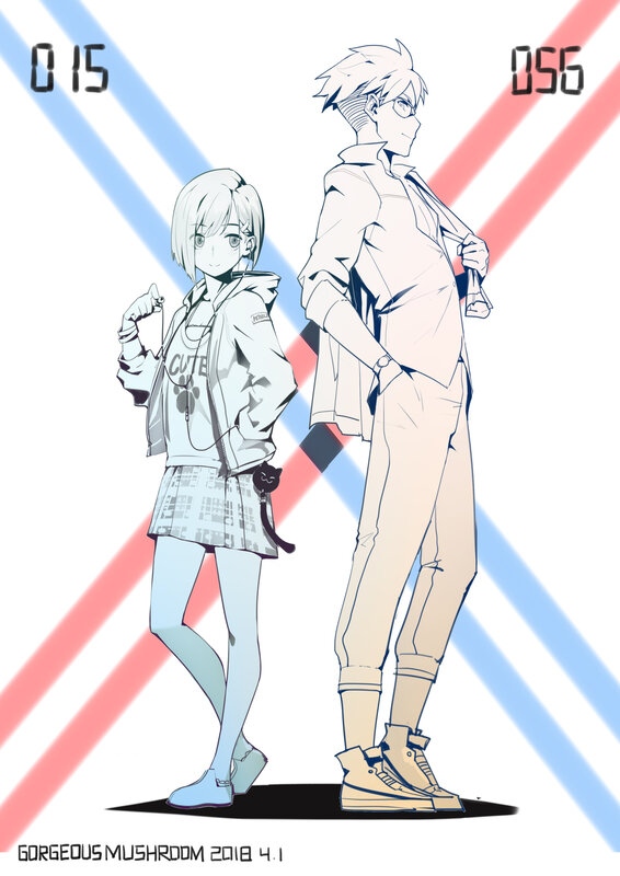 Two Anime Characters — White, Neutral, Hats
