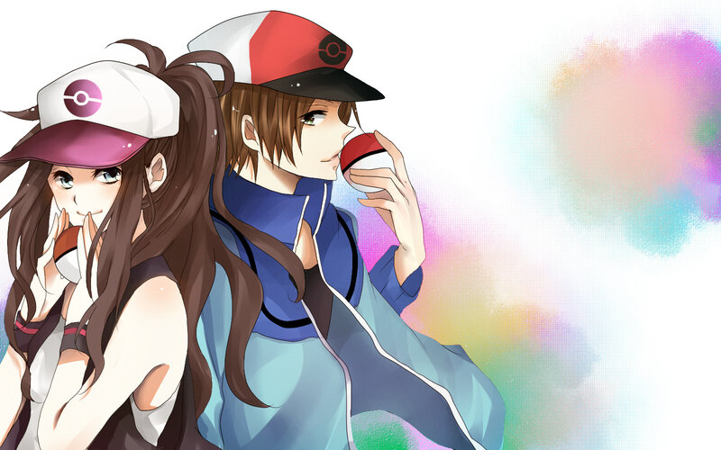 Two Anime Characters — White, Playful, Caps