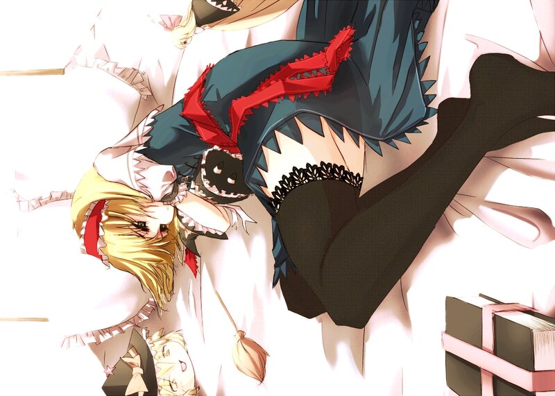 Two Anime Characters — White, Playful, Gift Box