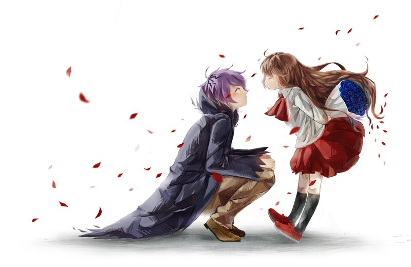 Two Anime Characters — White, Romantic