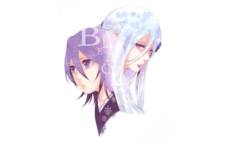 Two Anime Characters — White, Serene, Snowflakes