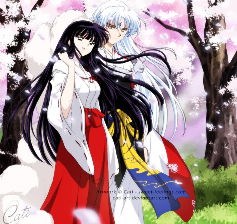 Two Anime Characters — White, Serene, Spring, Cherry Blossoms