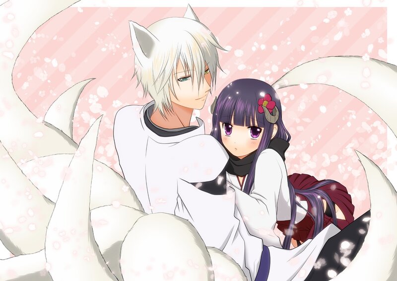 Two Anime Characters — White, Serene, Spring
